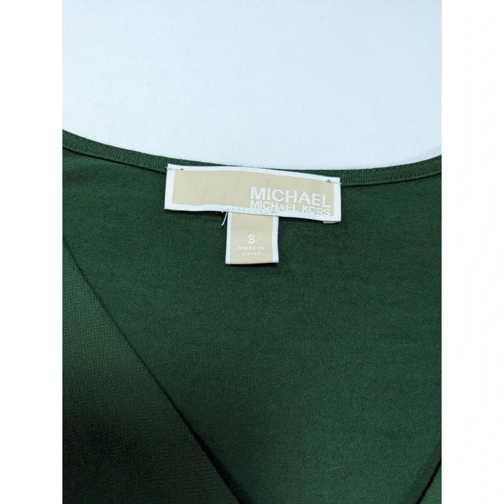 Michael Kors Woven Knit Layered Women's Mixed Hem V-Neck 3/4 Sleeve Top‎ Small - Picture 2 of 15